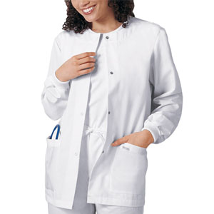 Cherokee 4350 Jewel Neck Warm-Up in White with MCPHS Nursing Customization (XXS-5XL)